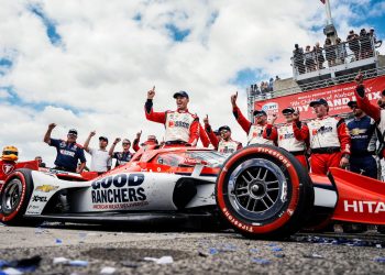 #3: Scott McLaughlin, Team Penske Chevrolet in Victory Lane.